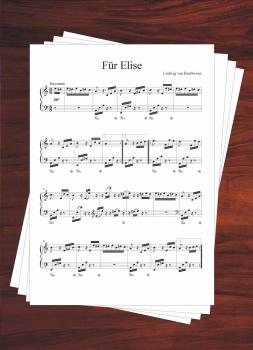 Für Elise (Ludwig van Beethoven) Klaviernoten für Anfänger Fortgeschrittene